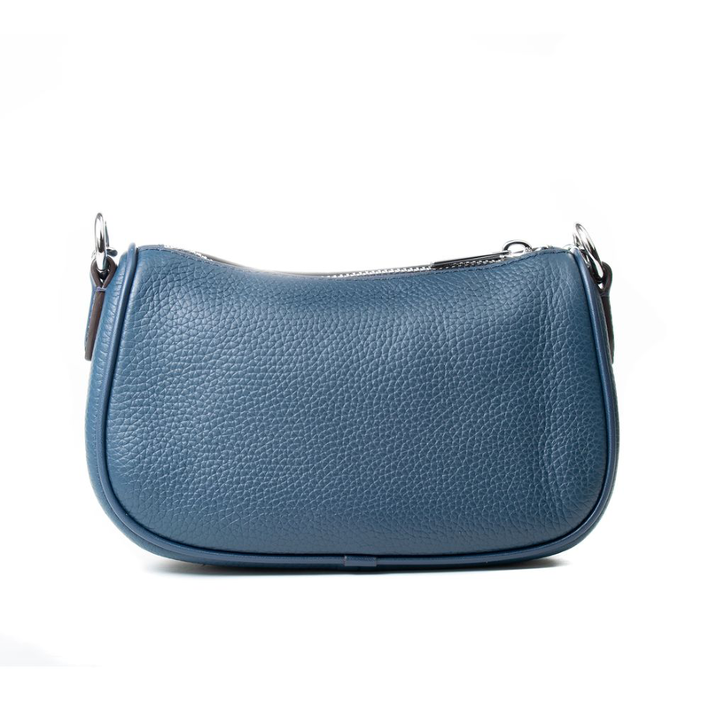 Blue leather shoulder bag-null