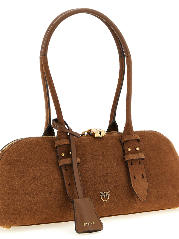Brown cowhide shoulder bag-null