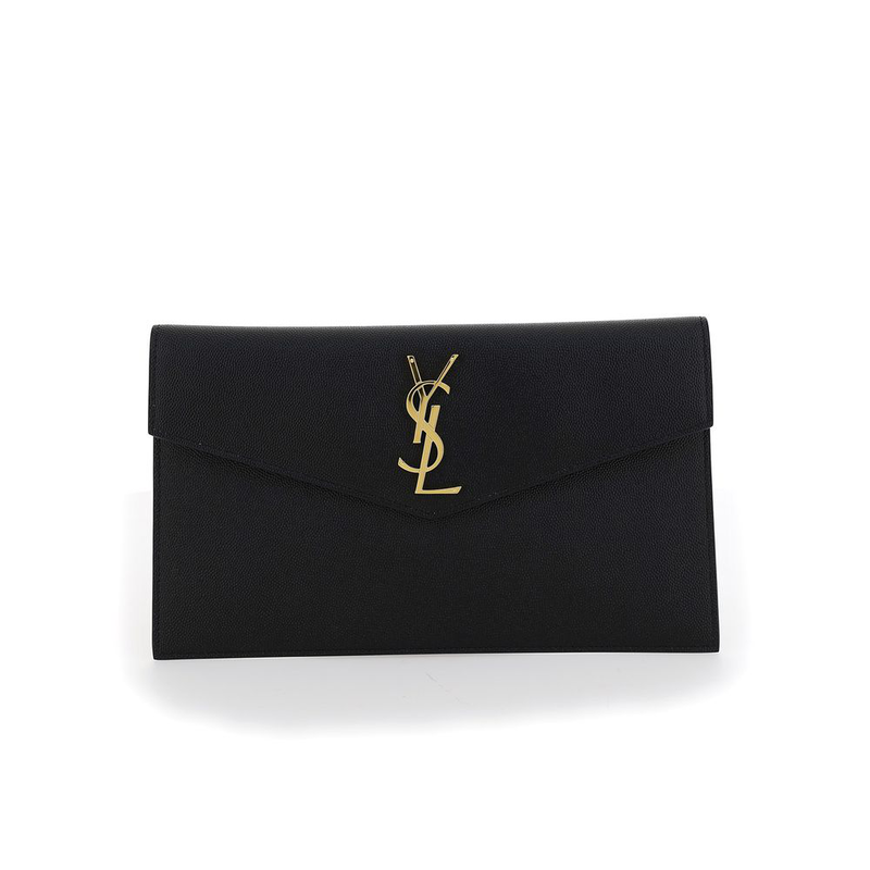Black calf leather bos taurus clutch bag-null