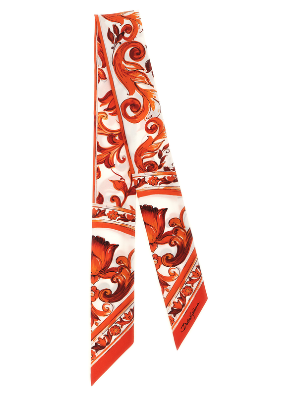 Orange silk foulard-null