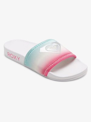 Roxy kids girls rg slippy neo (argl100306-wcq), Wcq-white/crazy Pink/turquoise, medium
