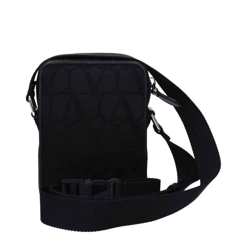 Black fabric crossbody bag-null
