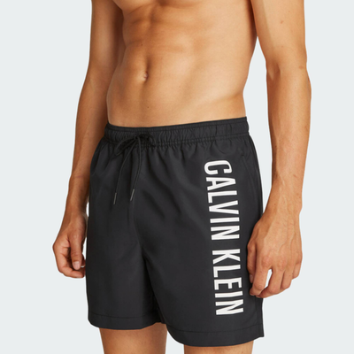 Medium drawstring swim short, Black, medium