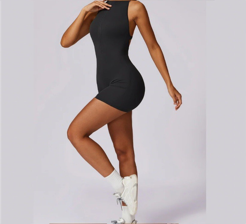 Amor zipper short jumpsuit-null
