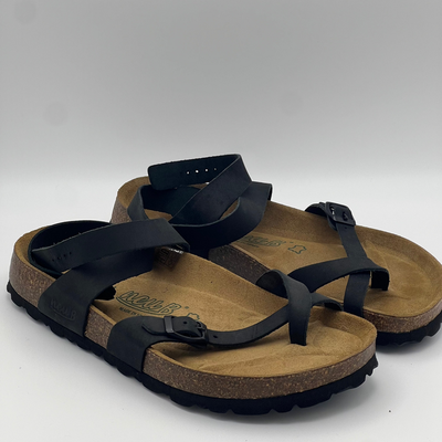 Neu b mannheim black unisex sandals, Black, medium