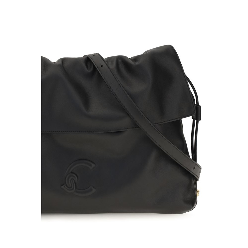 Black calf leather bos taurus shoulder bag-null