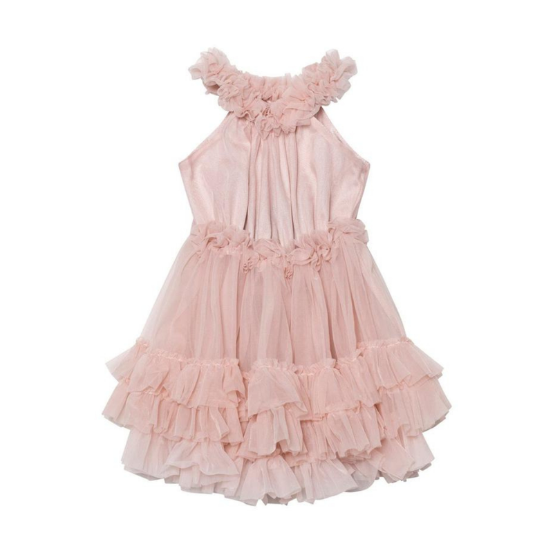 Dolly by le petit tom ruffled chiffon dance dress in ballet pink image number null