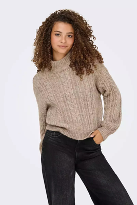 Only ida highneck knitwear, Mocca, medium