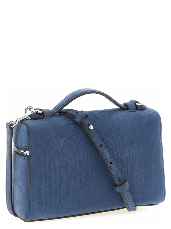 Blue lamb leather handbag-null