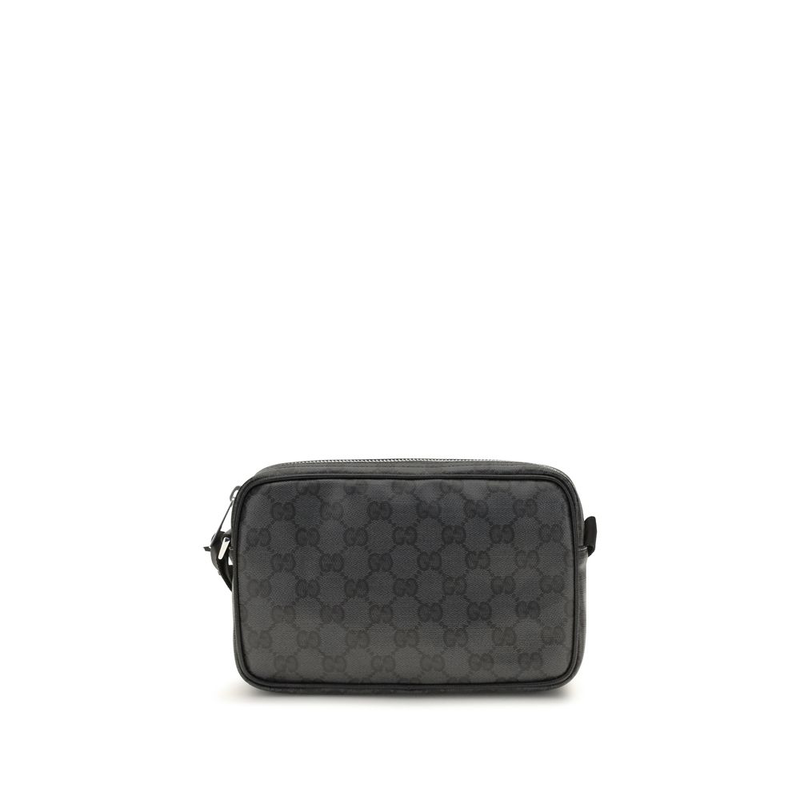 Black cotton shoulder bag-null