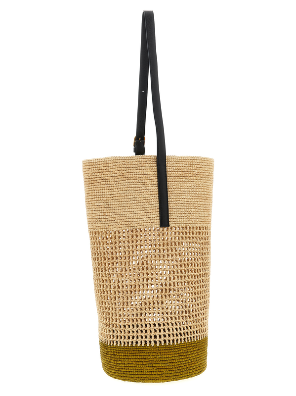 Beige sisal shoulder bag-null