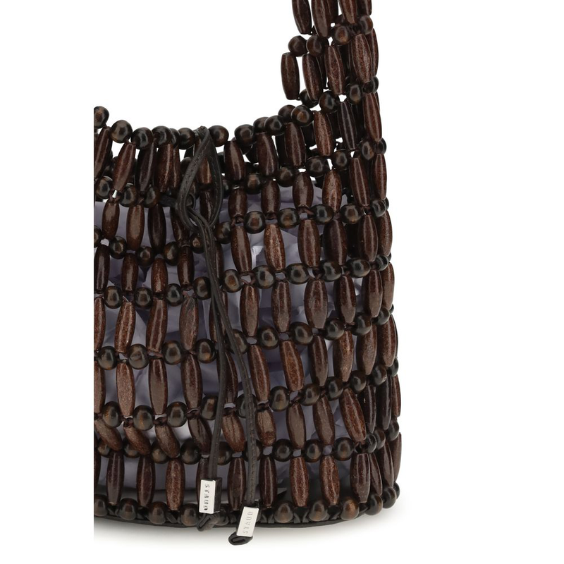 Brown wood shoulder bag-null