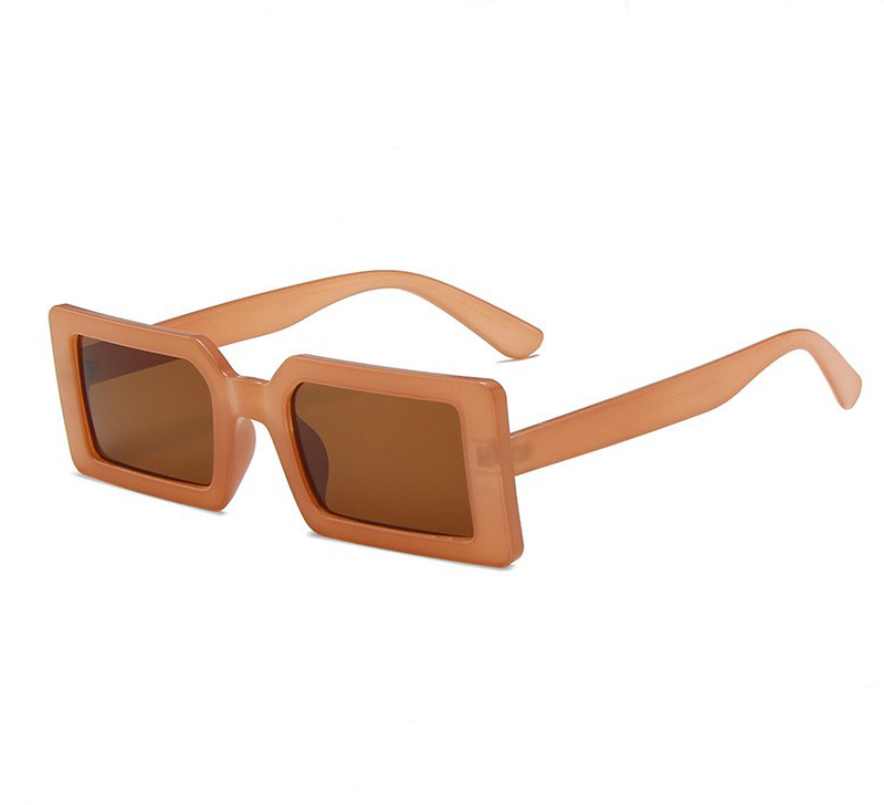 Square frame sunglasses beige image number null