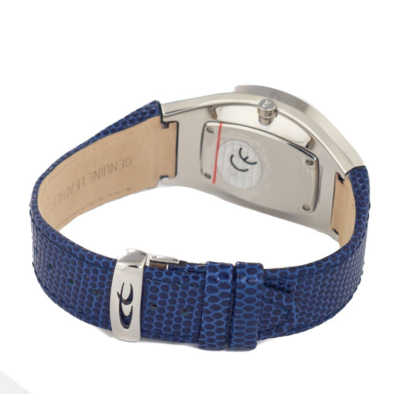 Blue leather dress watch-null