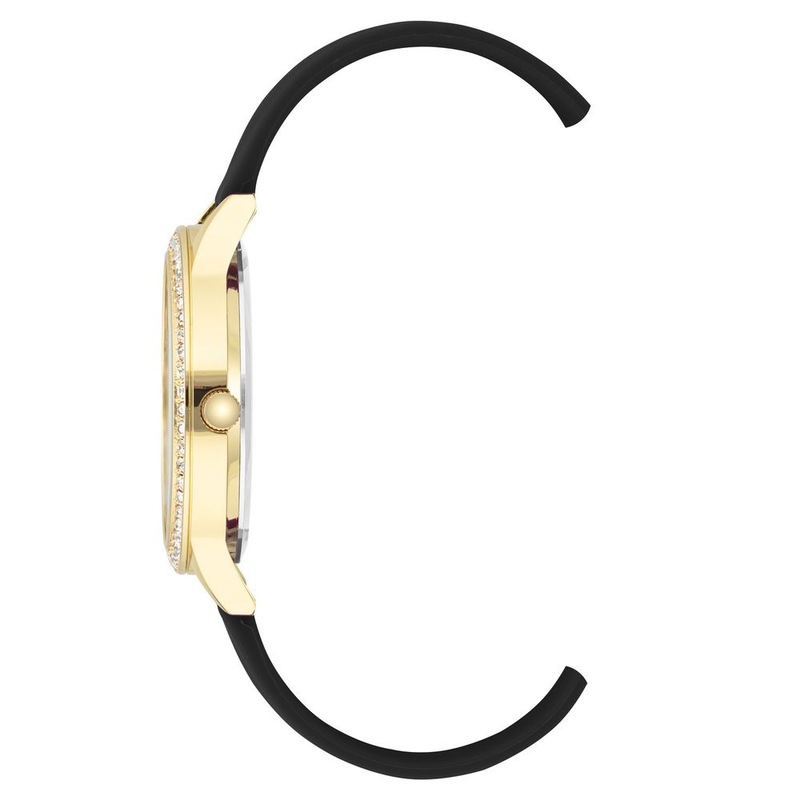 Black synthetic dress watch-null