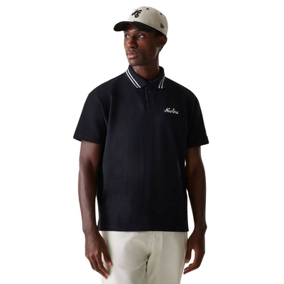 Ne drop shoulder polo, Black, medium