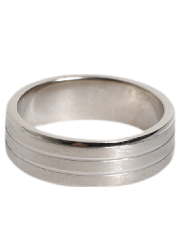 Silver tone brass clear crystal dg logo ring-null