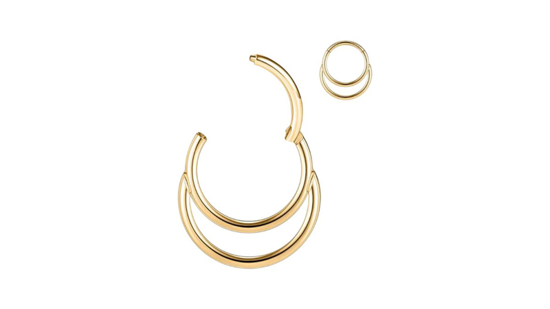 Surgical steel double clicker gold-null