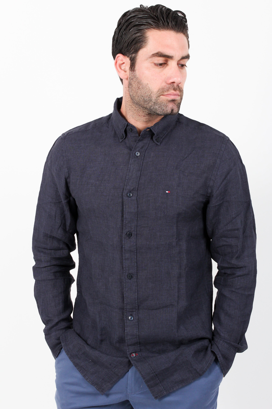 Pigment dyed linen rf shirt - tommy hilfiger-null