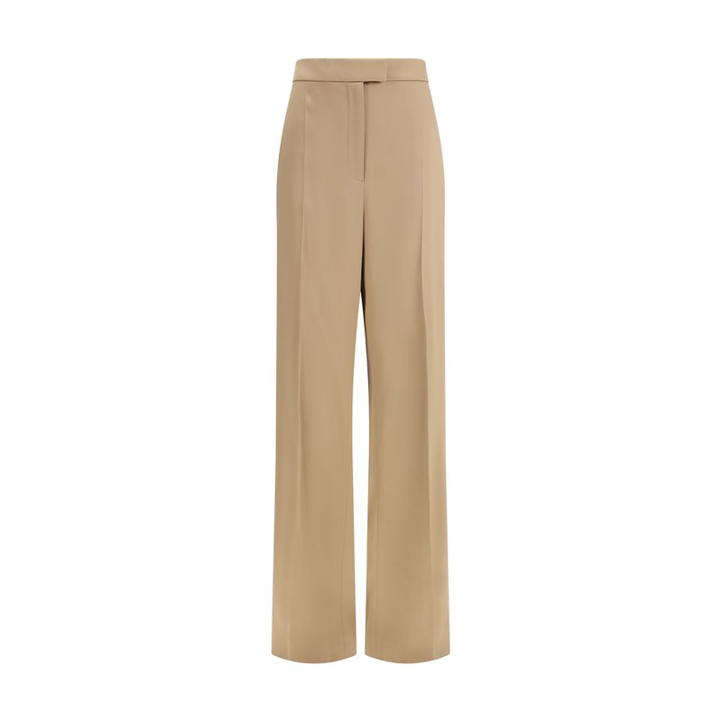 Beige silk dress pants-null