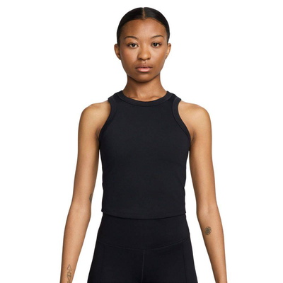 One Dri-FIT fitted crop tank, Black, medium