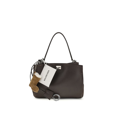 Brown calf leather bos taurus shoulder bag, Brown, medium