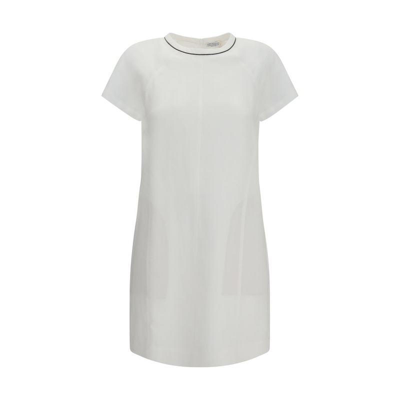 White viscose casual dress-null