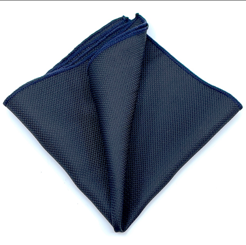 Textured skinny tie with handkerchief image number null