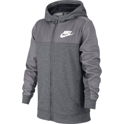 Boys sweat full zip advance hoodie, Grey, medium