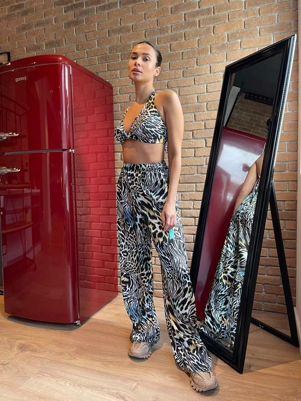 Inna manoli printed top poly-null