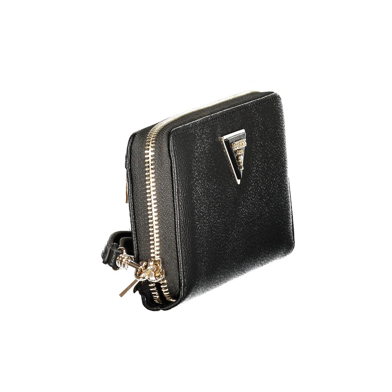 Black polyurethane women wallet-null