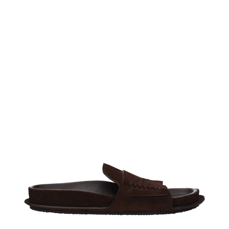 Brown leather slippers-null