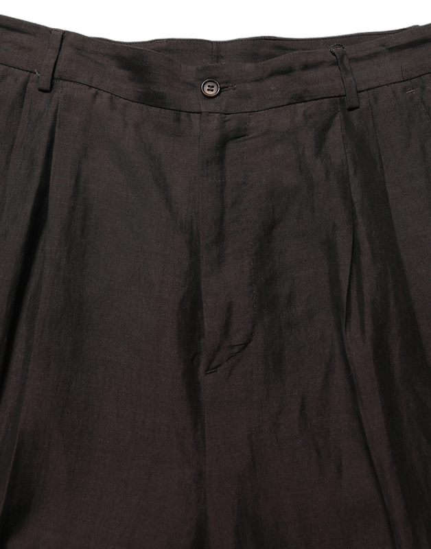 Brown linen straight men dress trouser pants-null