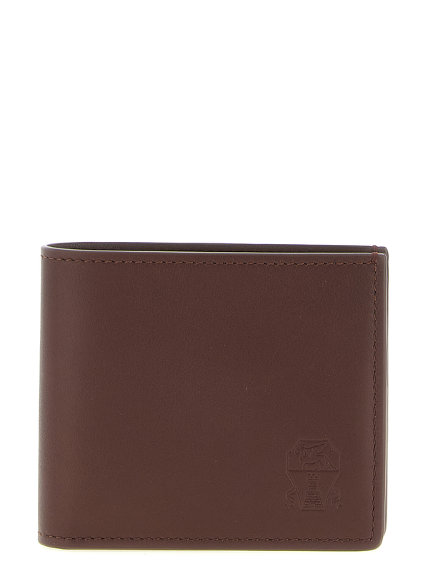 Brown calfskin leather wallet-null