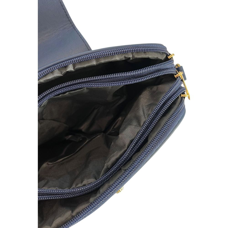 Blue pu women crossbody bag-null