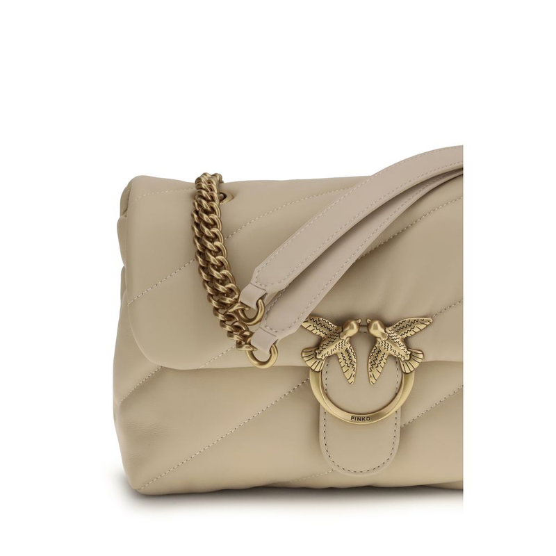 Beige calf leather bos taurus shoulder bag-null