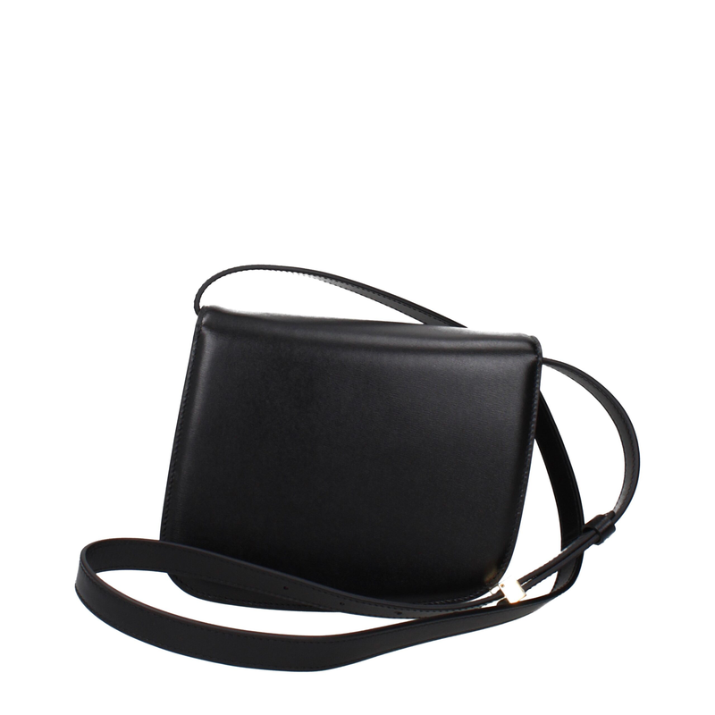 Black leather crossbody bag-null