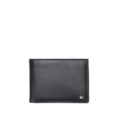 Tommy hilfiger ανδρικό πορτοφόλι, Black Δερμα, medium