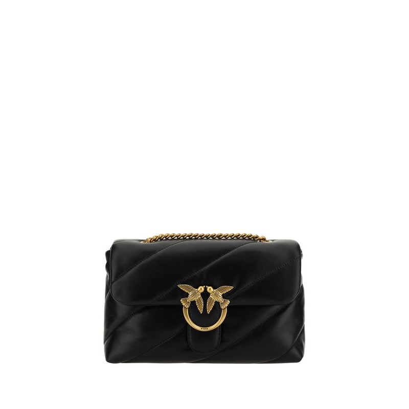 Black calf leather bos taurus shoulder bag-null