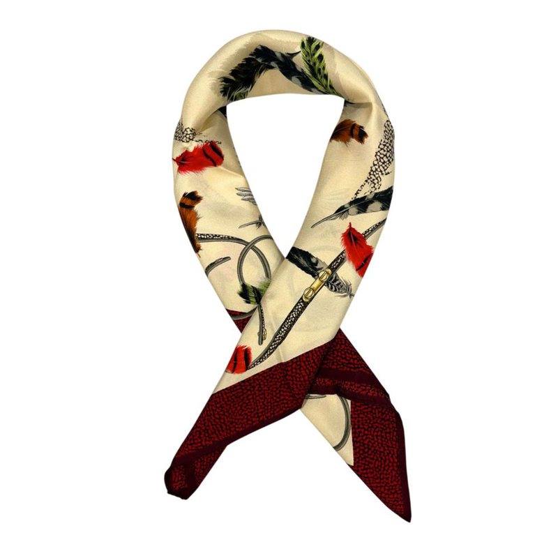 Beige silk women scarf-null
