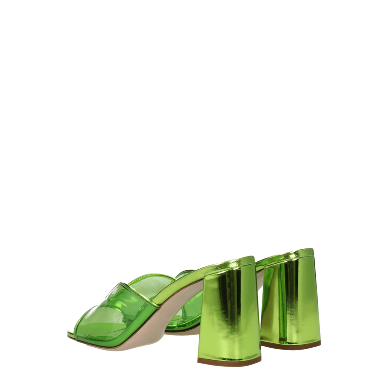 Green plexiglass platform sandals-null