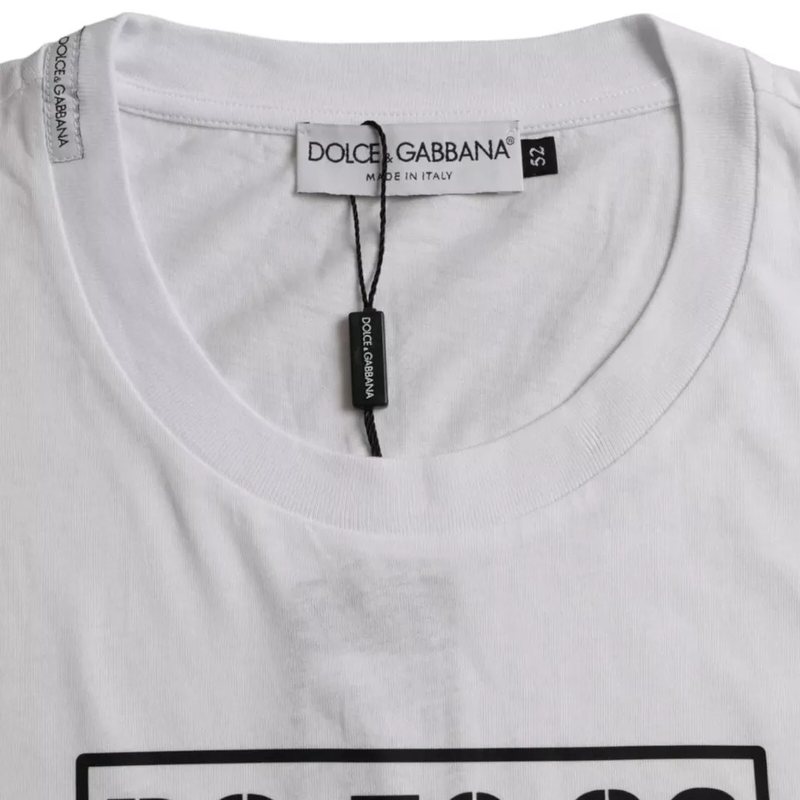White logo round neck short sleeves t-shirt-null
