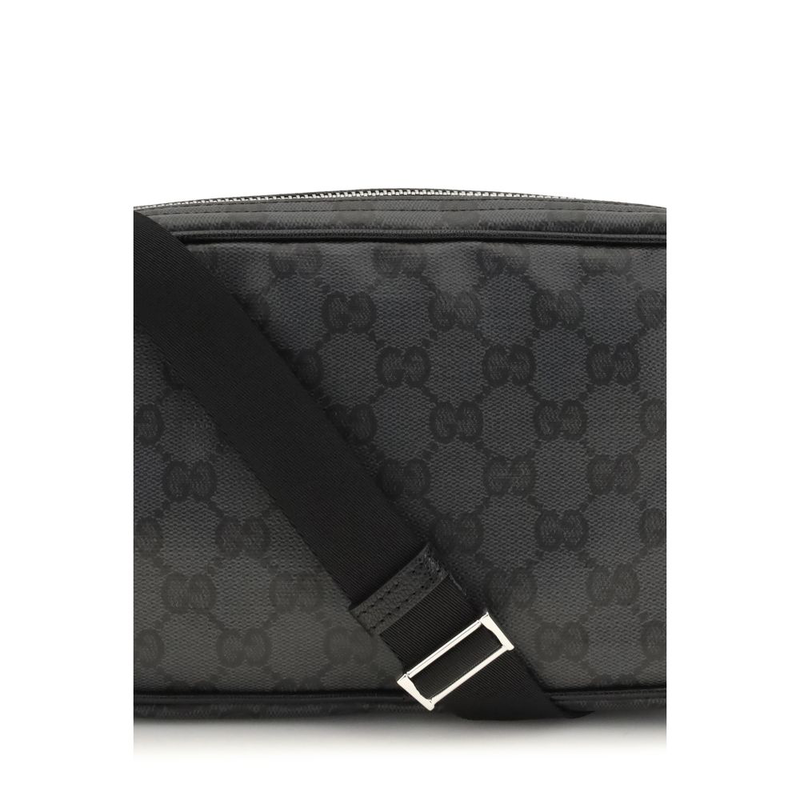 Black cotton shoulder bag-null