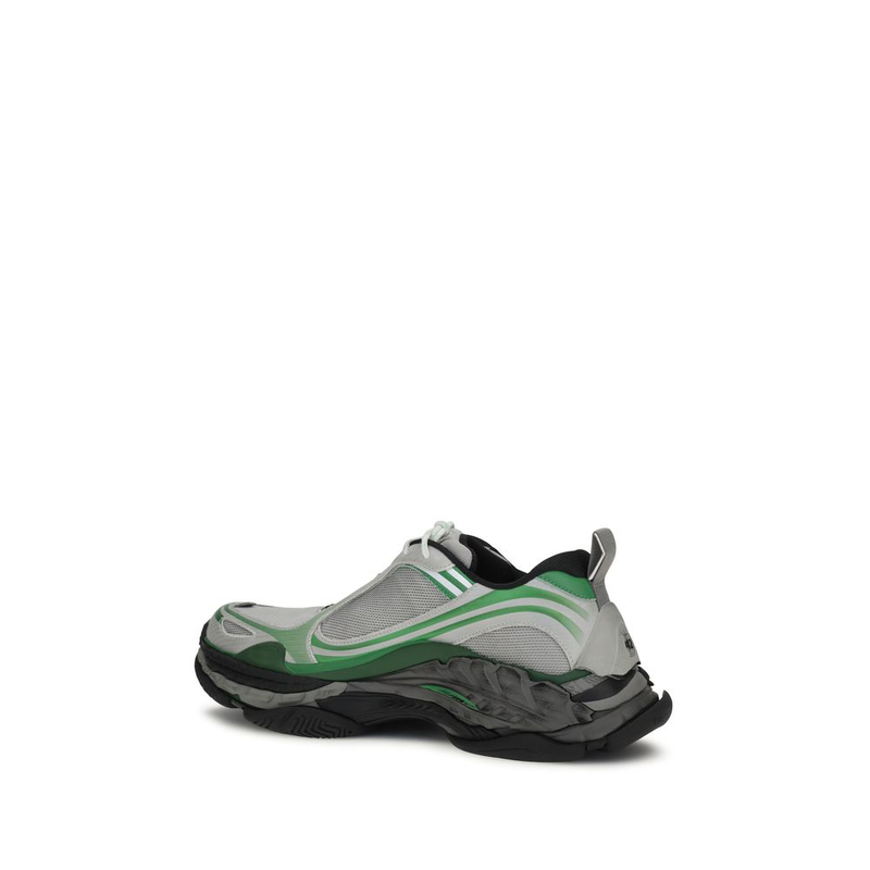 Gray polyester athletic sneakers-null