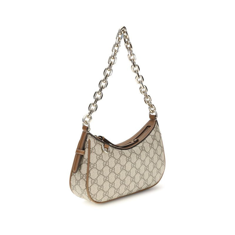 Beige fabric shoulder bag-null