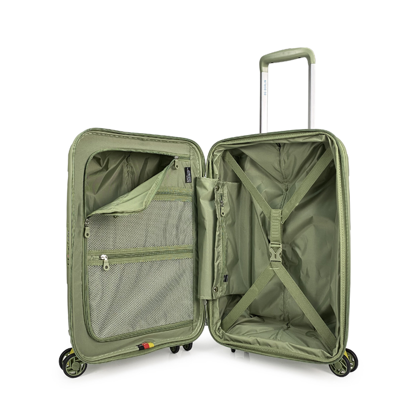 Bg berlin - zip² cabin size/carry-on (4 wheel), double security zipper, 55cm/20in luggage 10kg suitcase-null