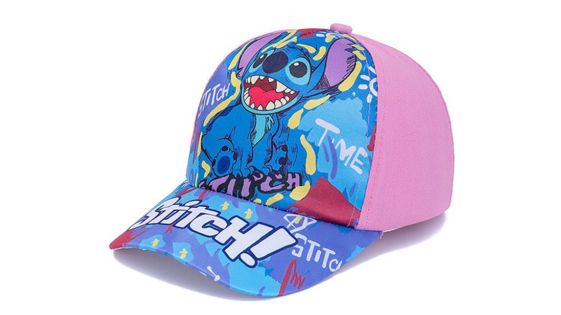 Stitch pink & blue graffiti cap – kids cartoon hat-null