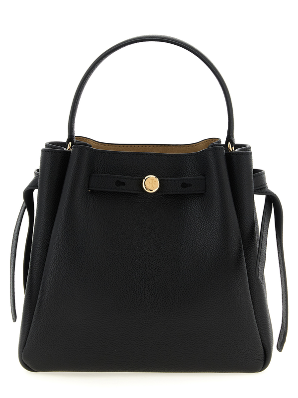 Black cowhide handbag-null