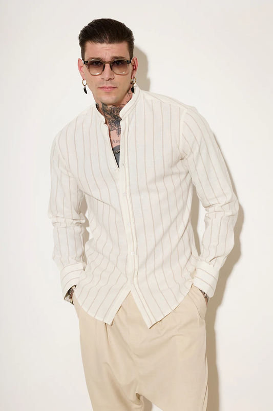 Stefan sunlight stand-up collar shirt-null