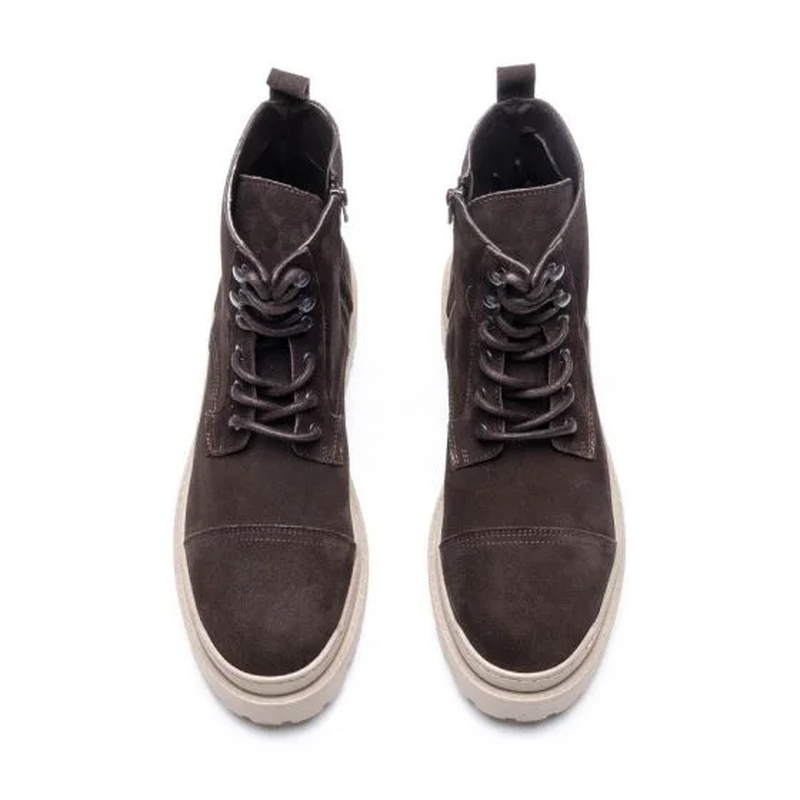 Brown suede lace up boots image number null
